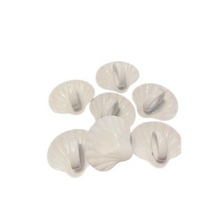 Vintage lot ceramic shell napkin rings